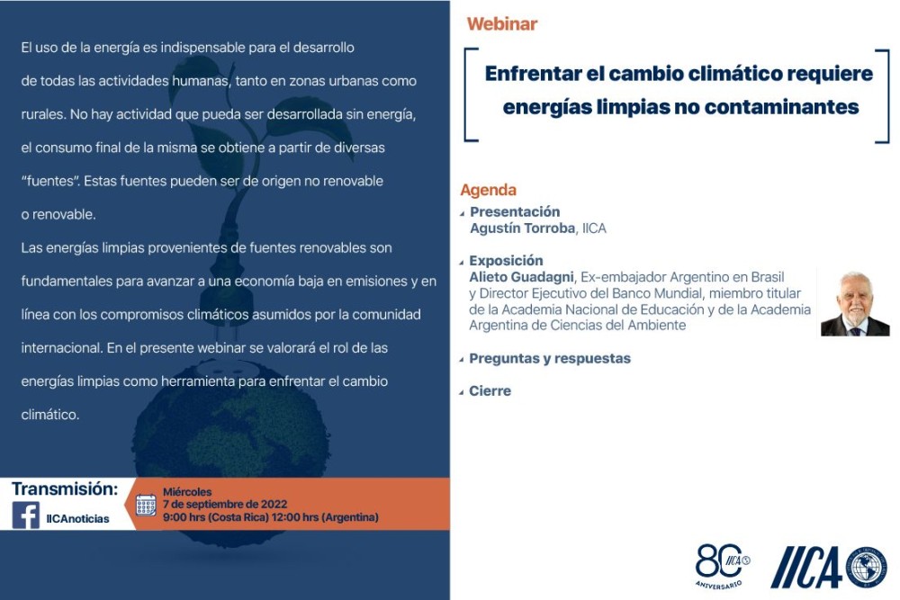 Enfrentar el cambio climático requiere energías limpias limpias no contaminantes