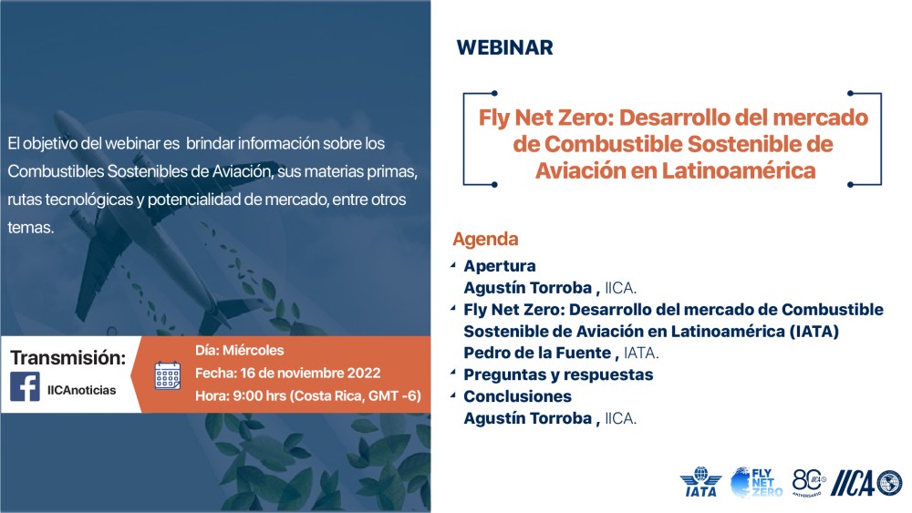 Webinar: Fly Net Zero: Desarrollo del mercado de Combustible Sostenible de Aviación en Latinoamérica