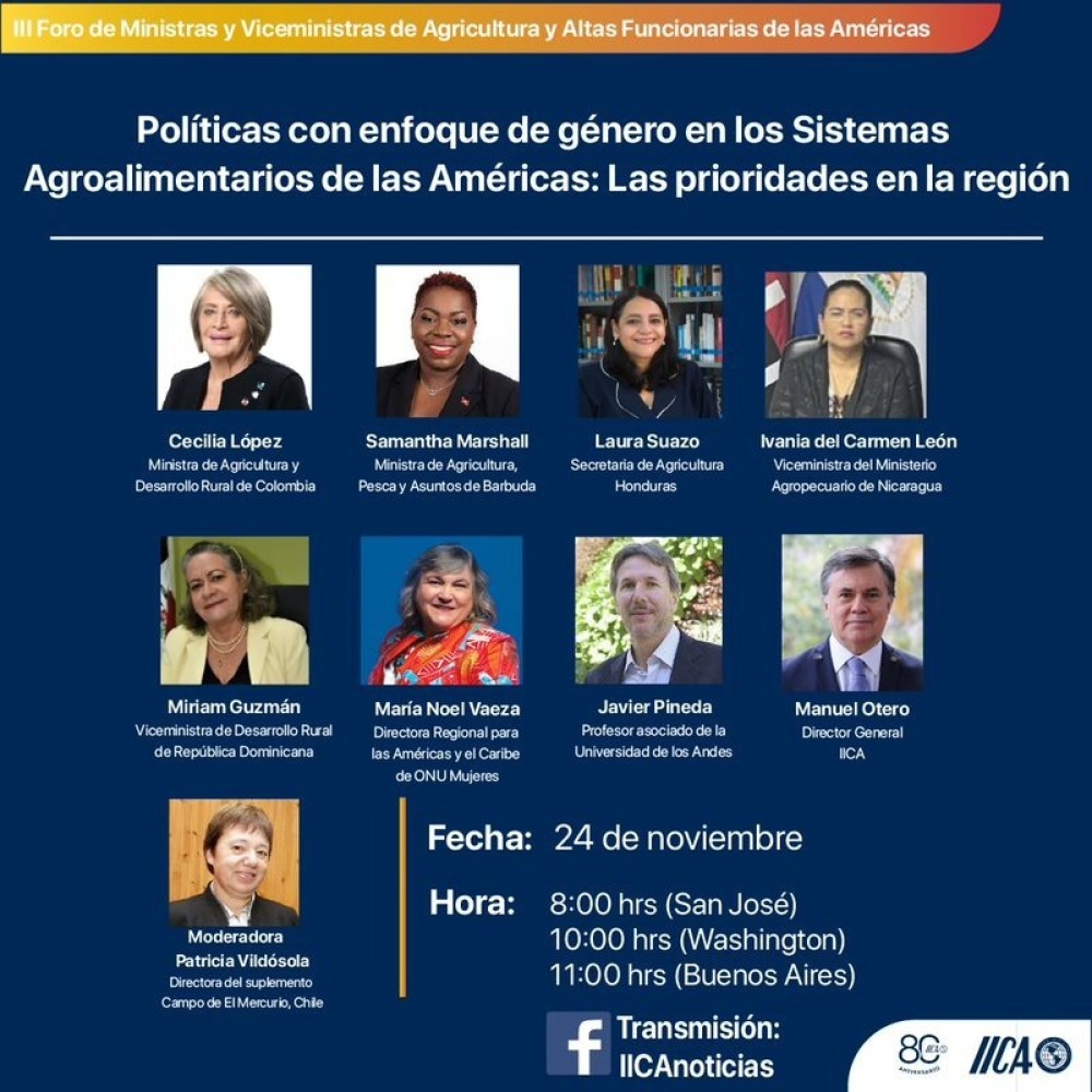 III Foro de Ministras, Viceministras y Altas Funcionarias de las Américas: Políticas con enfoque de género en los Sistemas Agroalimentarios de las Américas: Las prioridades en la región"