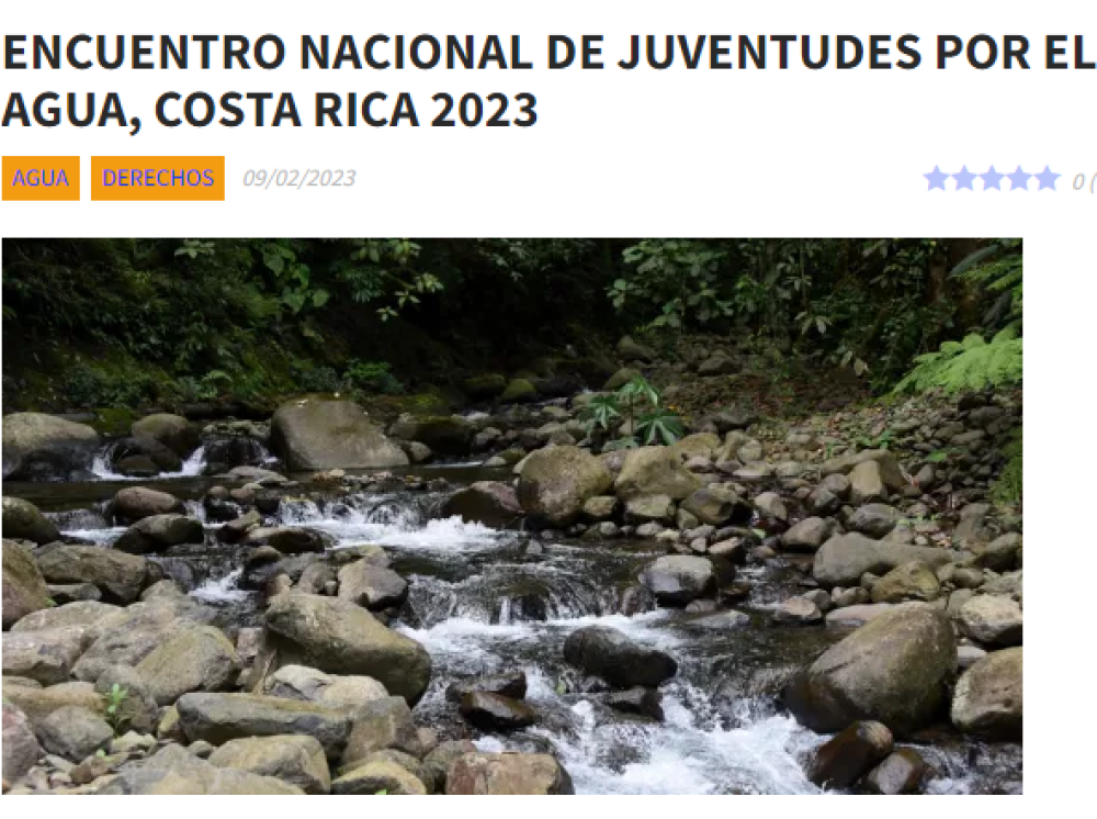 Encuentro Nacional de Juventudes por el Agua 2023 (Costa Rica)