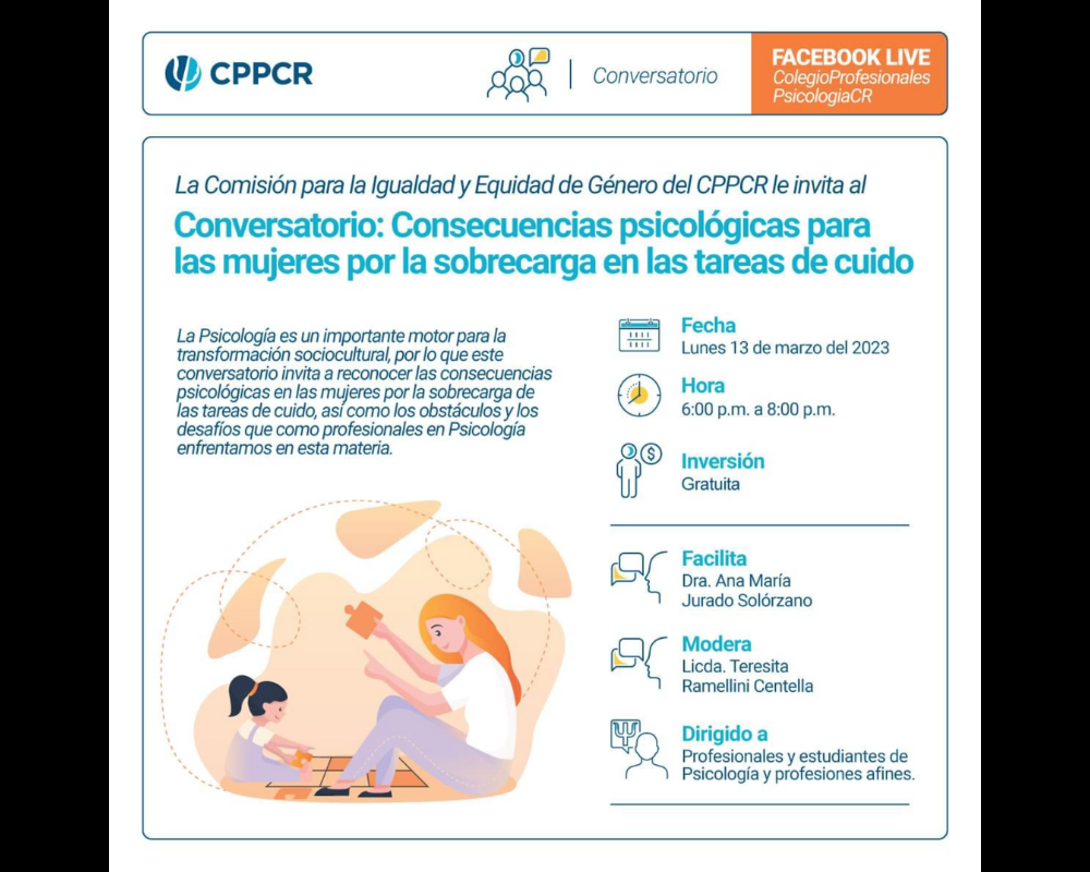 Conversatorio: Consecuencias psicológicas para las mujeres por la sobrecarga en las tareas de cuido