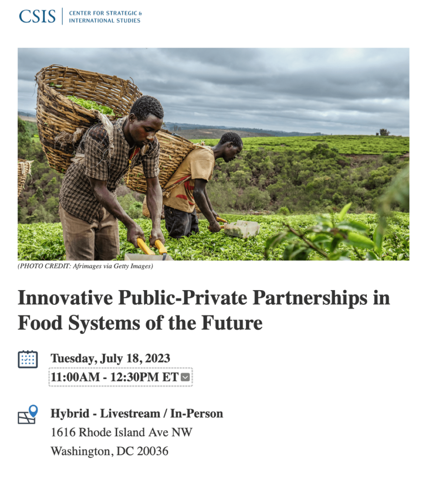 Innovative Public-Private Partnerships in Food Systems of the Future