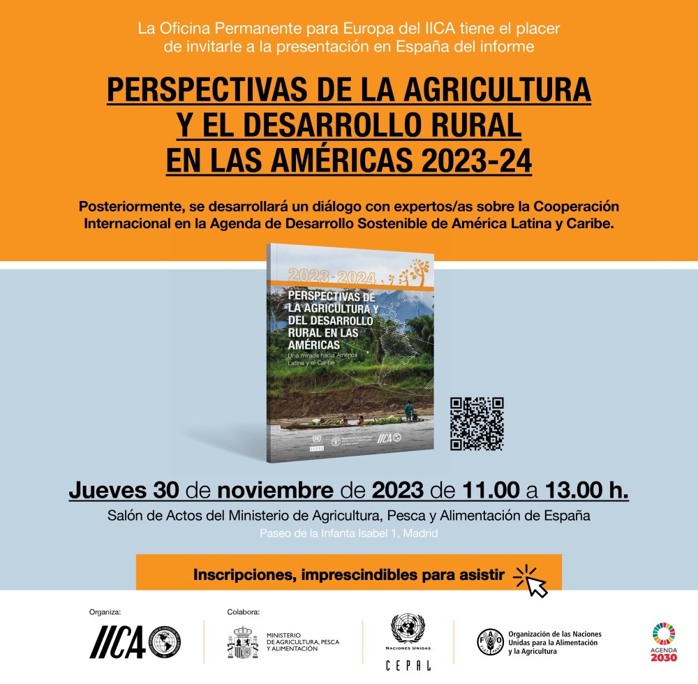 Presentation of the report "Outlook for Agriculture and Rural Development in the Americas 2023-2024" and dialogue on international cooperation in the sustainable development agenda of ALC.