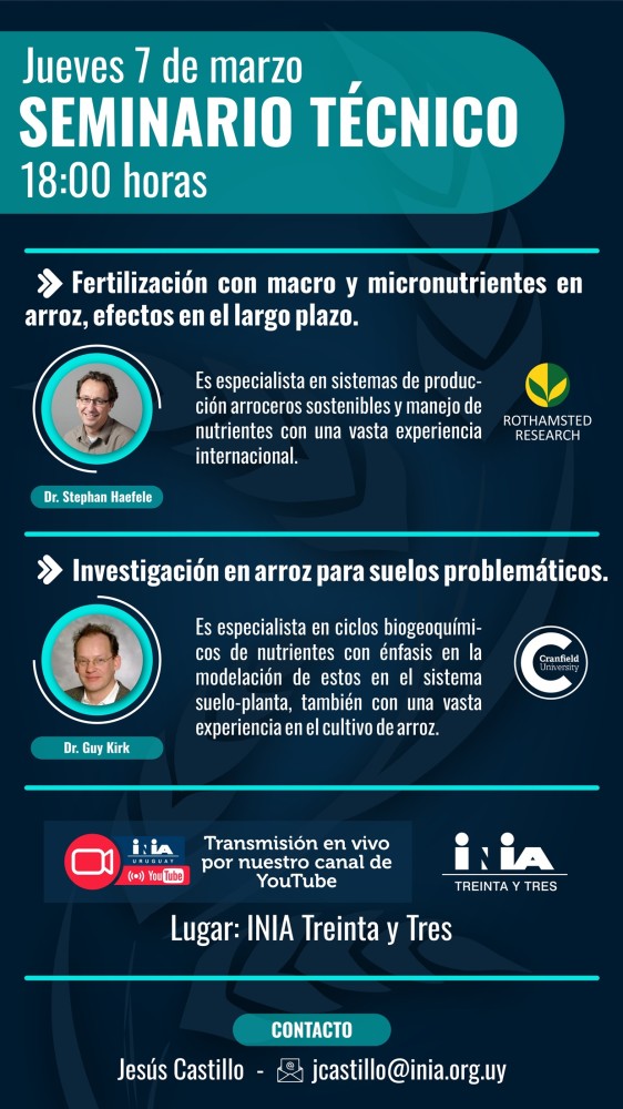 Seminario técnico: fertilización del cultivo de arroz en sistemas intensivos