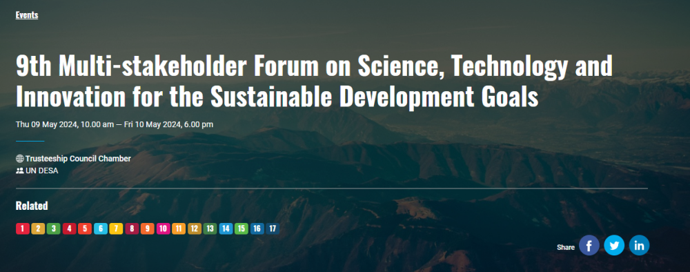 9th Multi-stakeholder Forum on Science, Technology and Innovation for the Sustainable Development Goals