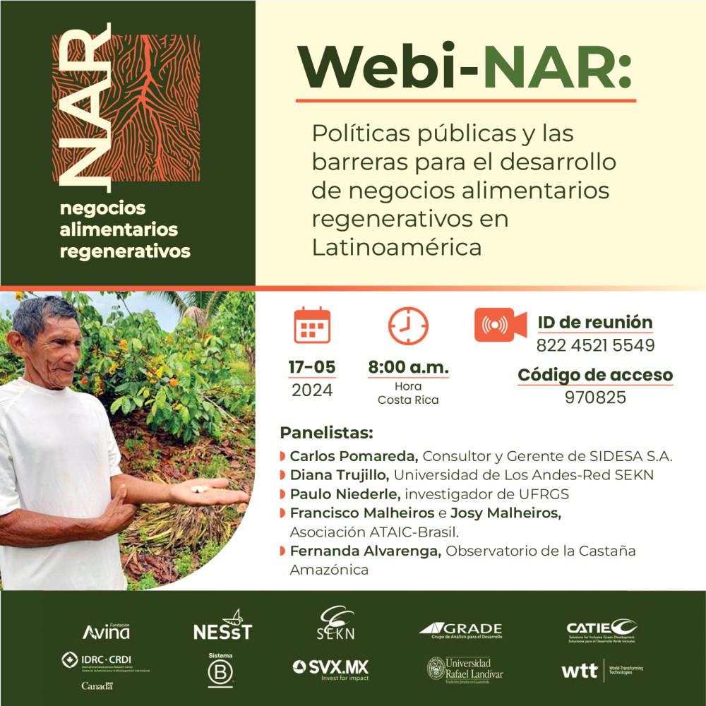 Webinar políticas públicas que impulsan prácticas regenerativas y las barreras que enfrentan los negocios alimentarios en América Latina