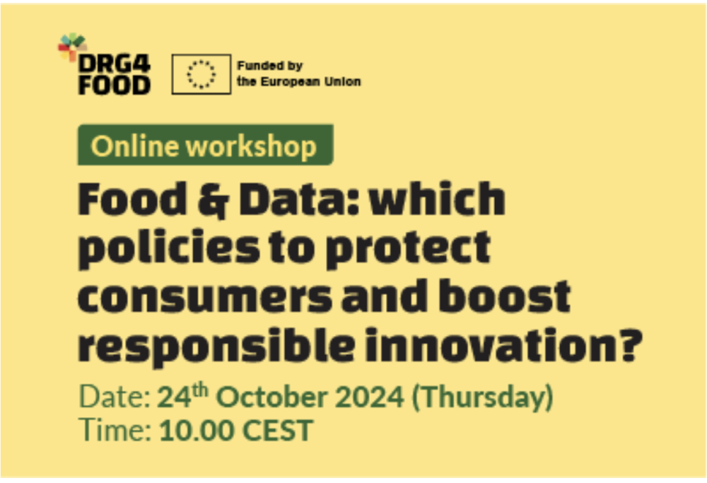 Online workshop “Food & Data: which policies to protect consumers and boost responsible innovation?”