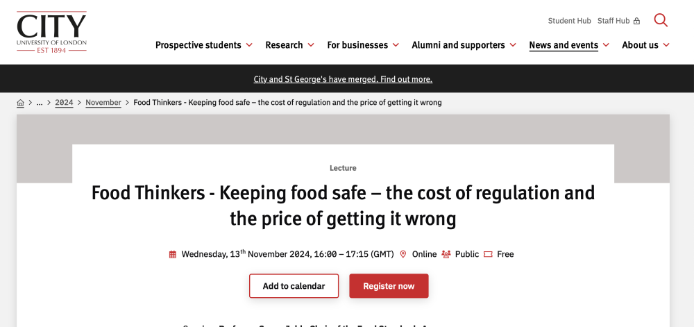 Food Thinkers - Keeping food safe – the cost of regulation and the price of getting it wrong