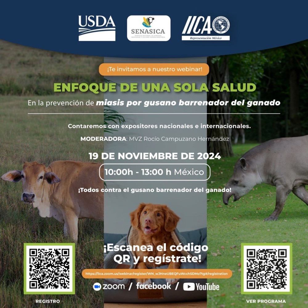 Webinar Gusano Barrenador: Enfoque de Una Sola Salud en la prevención de miasis por gusano barrenador del ganado