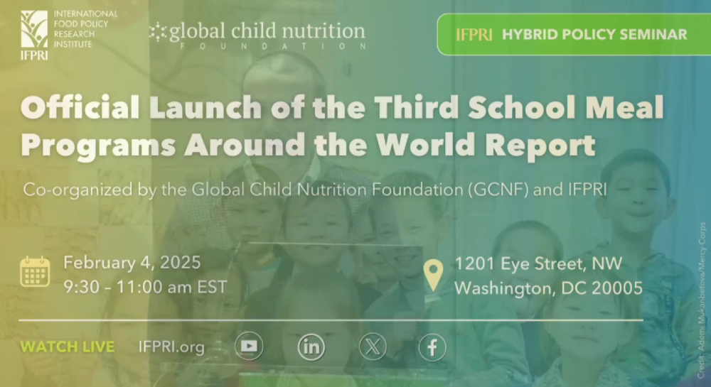 Lanzamiento oficial del tercer informe sobre programas de alimentación escolar en el mundo