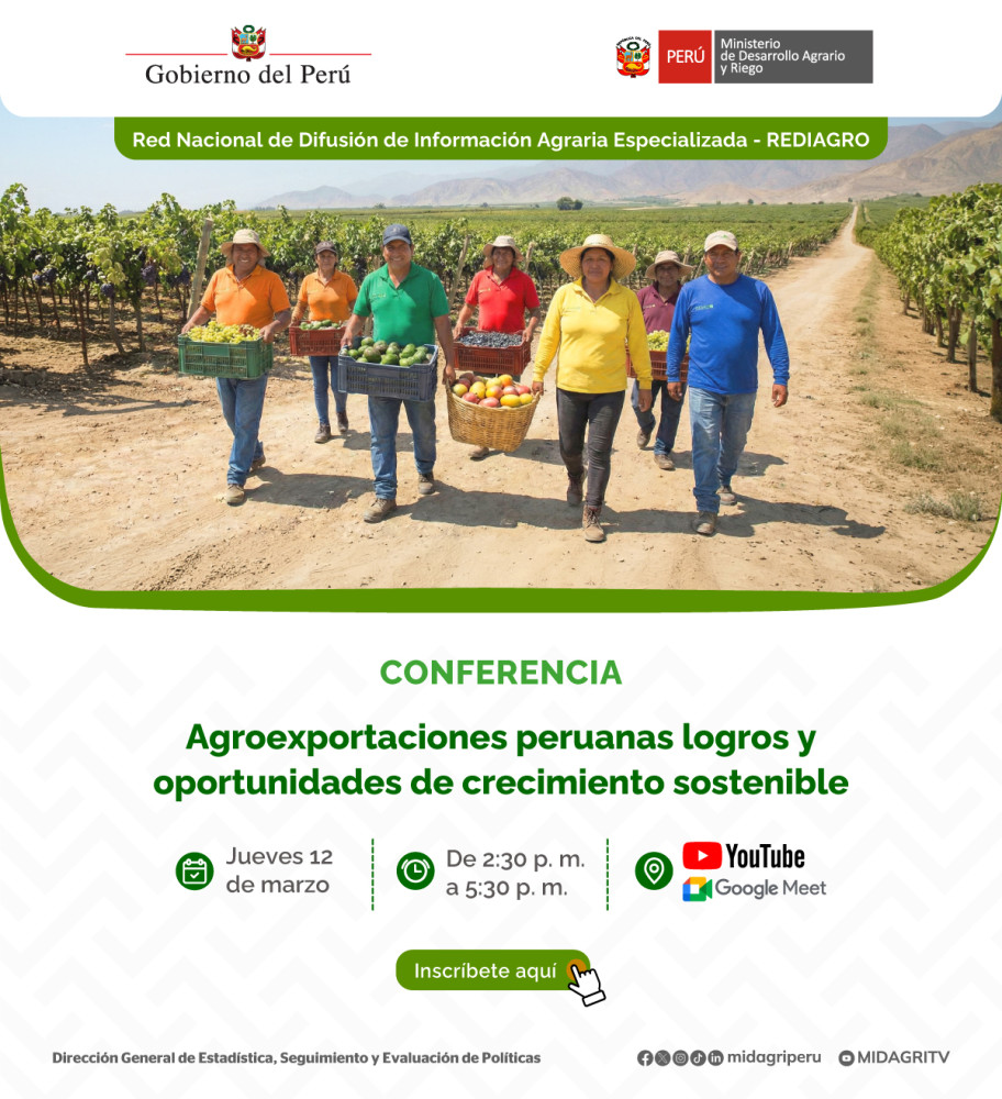 Conferencia Agroexportaciones peruanas. Logros y oportunidades de crecimiento sostenible