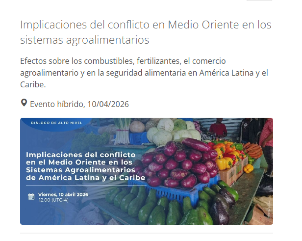 Implicaciones del conflicto en Medio Oriente en los sistemas agroalimentarios de América Latina y el Caribe