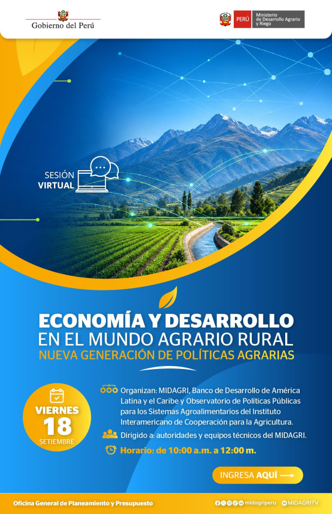 ECONOMÍA Y DESARROLLO EN EL MUNDO AGRARIO RURAL | NUEVA GENERACIÓN DE POLÍTICAS AGROPECUARIAS