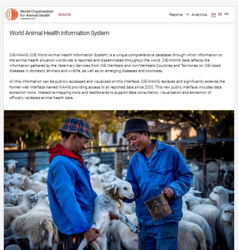OIE-WAHIS: World Animal Health Information System