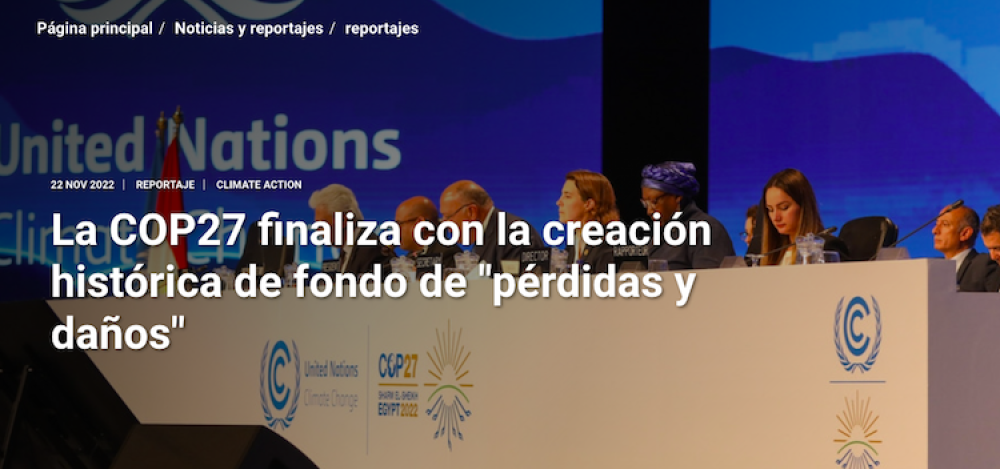 La COP27 finaliza con la creación histórica de fondo de pérdidas y daños