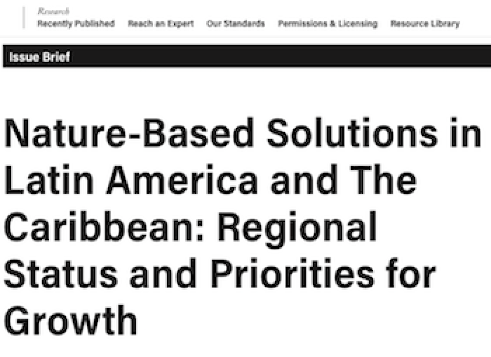 Nature-Based Solutions in Latin America and The Caribbean: Regional Status and Priorities for Growth