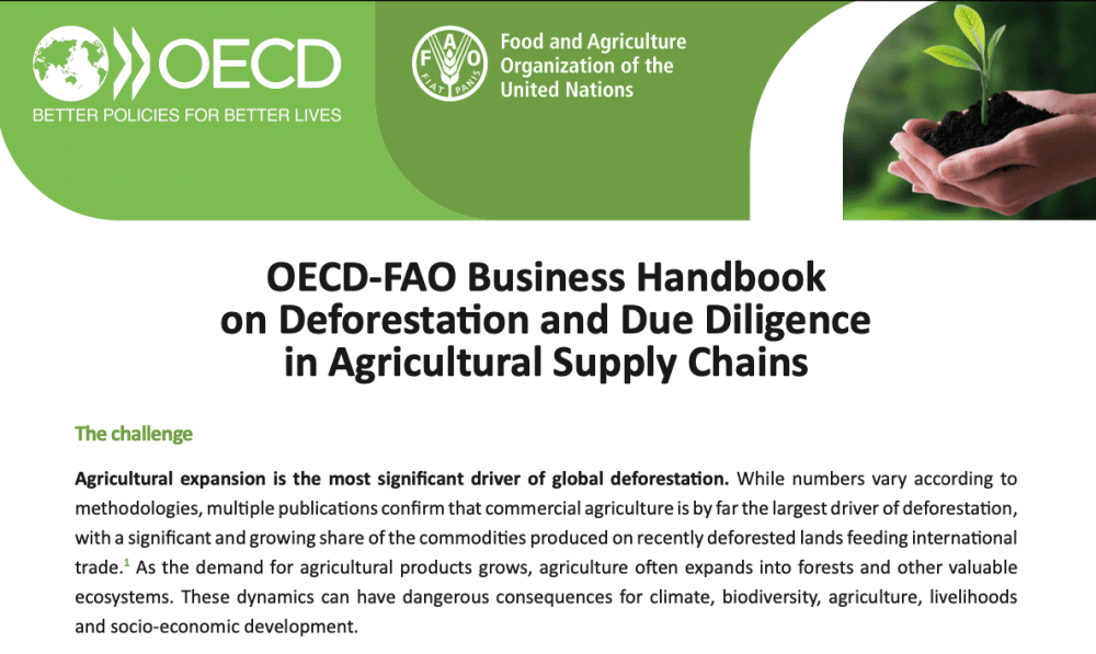 OECD-FAO Business Handbook on Deforestation and Due Diligence in Agricultural Supply Chains
