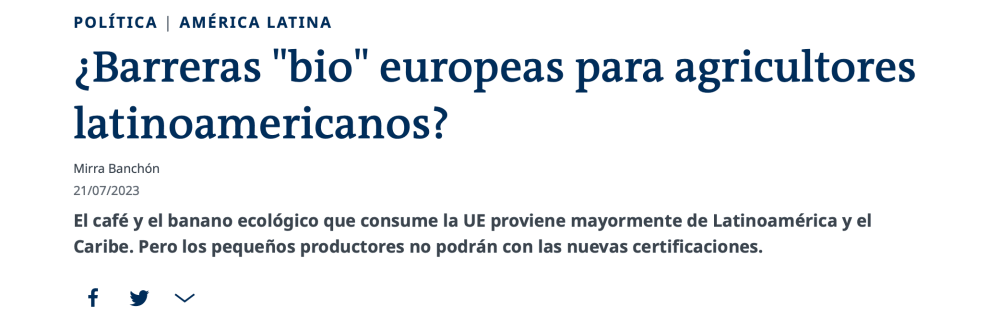 ¿Barreras "bio" europeas para agricultores latinoamericanos?