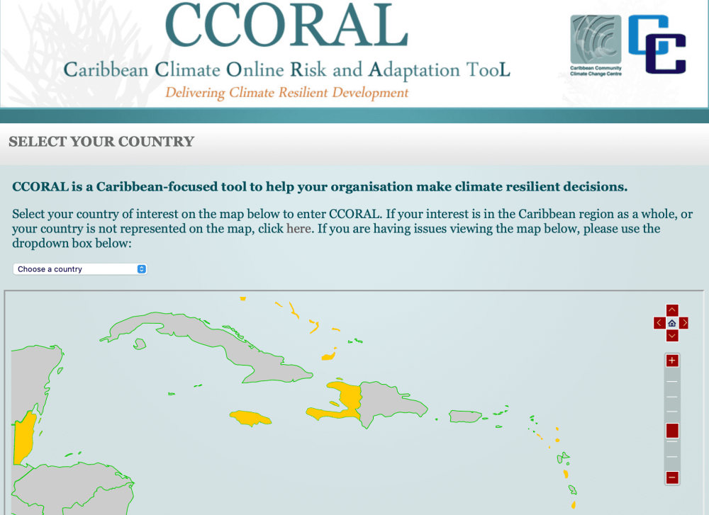 Herramienta en Línea sobre Riesgos y Adaptación al Clima en el Caribe