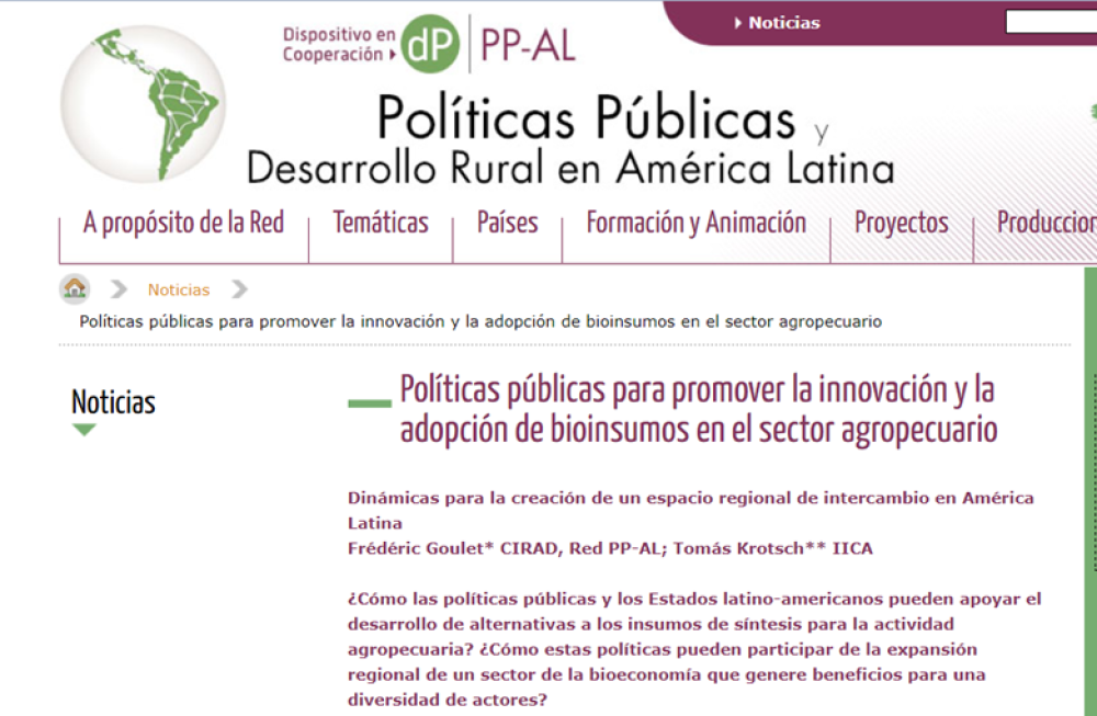 Public policies to promote innovation and the adoption of bioinputs in the agricultural sector
