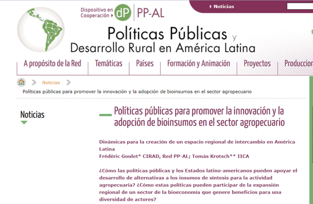 Políticas públicas para promover la innovación y la adopción de bioinsumos en el sector agropecuario