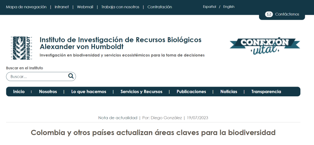 (ES) Colombia and other countries update Key Biodiversity areas