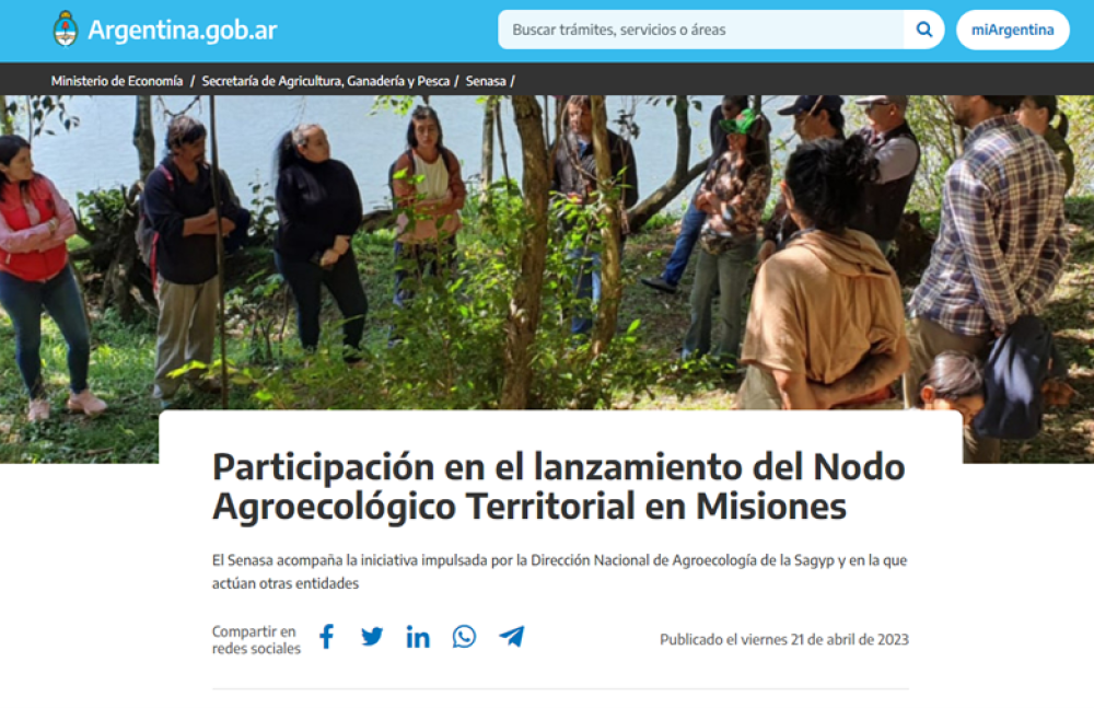 Participación en el lanzamiento del Nodo Agroecológico Territorial en Misiones