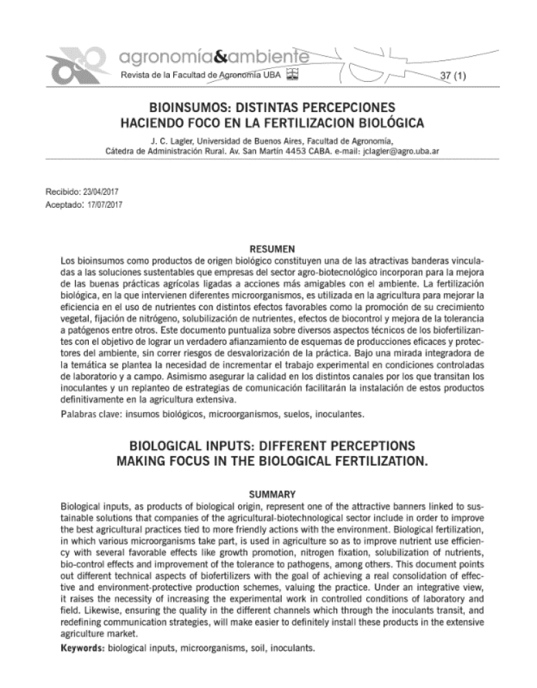 Bioinsumos: distintas percepciones haciendo foco en la fertilización biológica