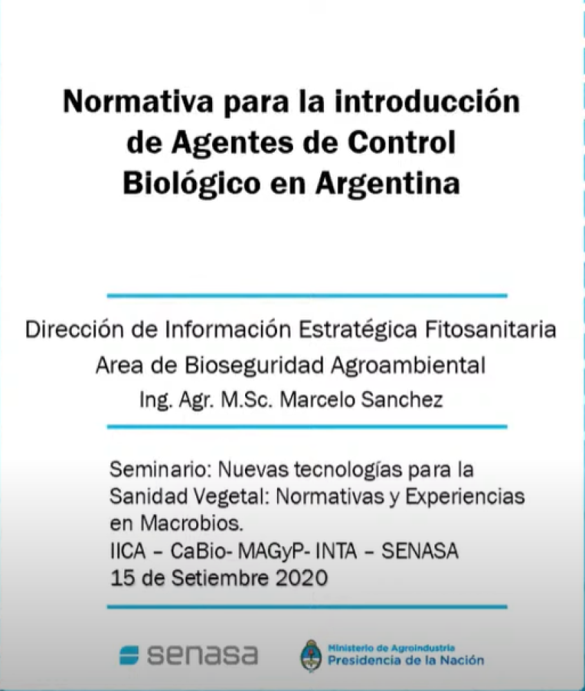 Webinar “Bioinsumos: Nuevas tecnologías para la Sanidad Vegetal. Normativa y Experiencias en el uso de Macrobios ”