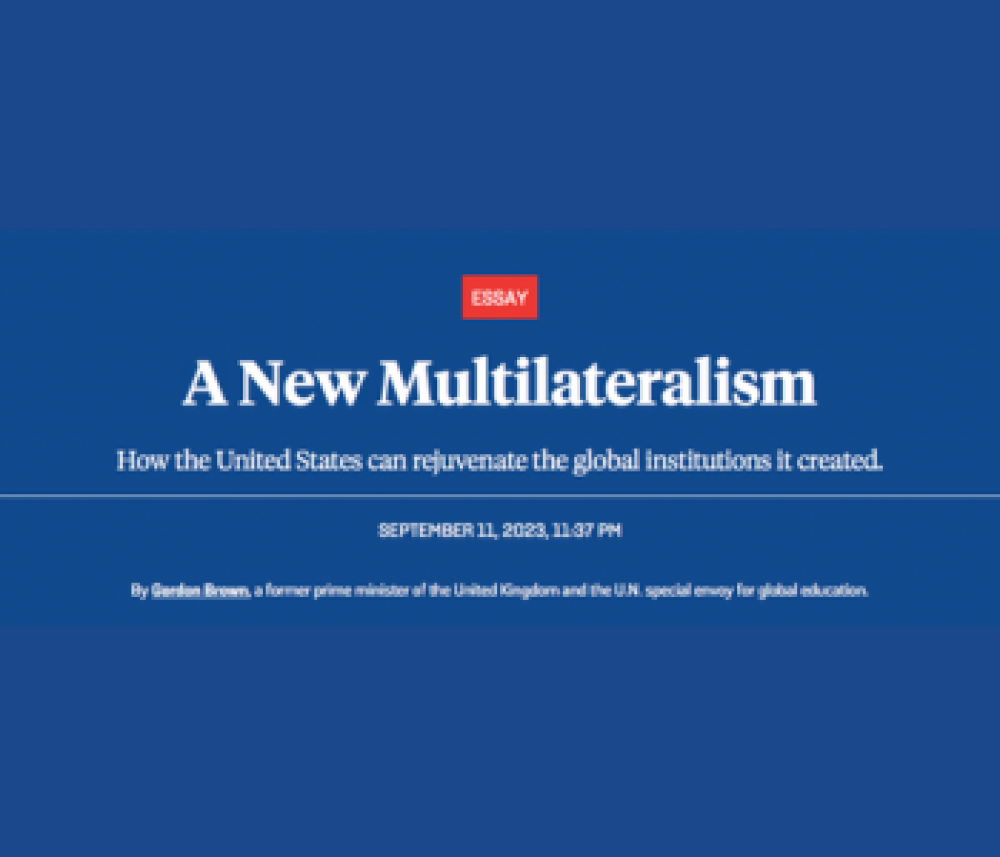 A New Multilateralism: How the United States can rejuvenate the global institutions it created