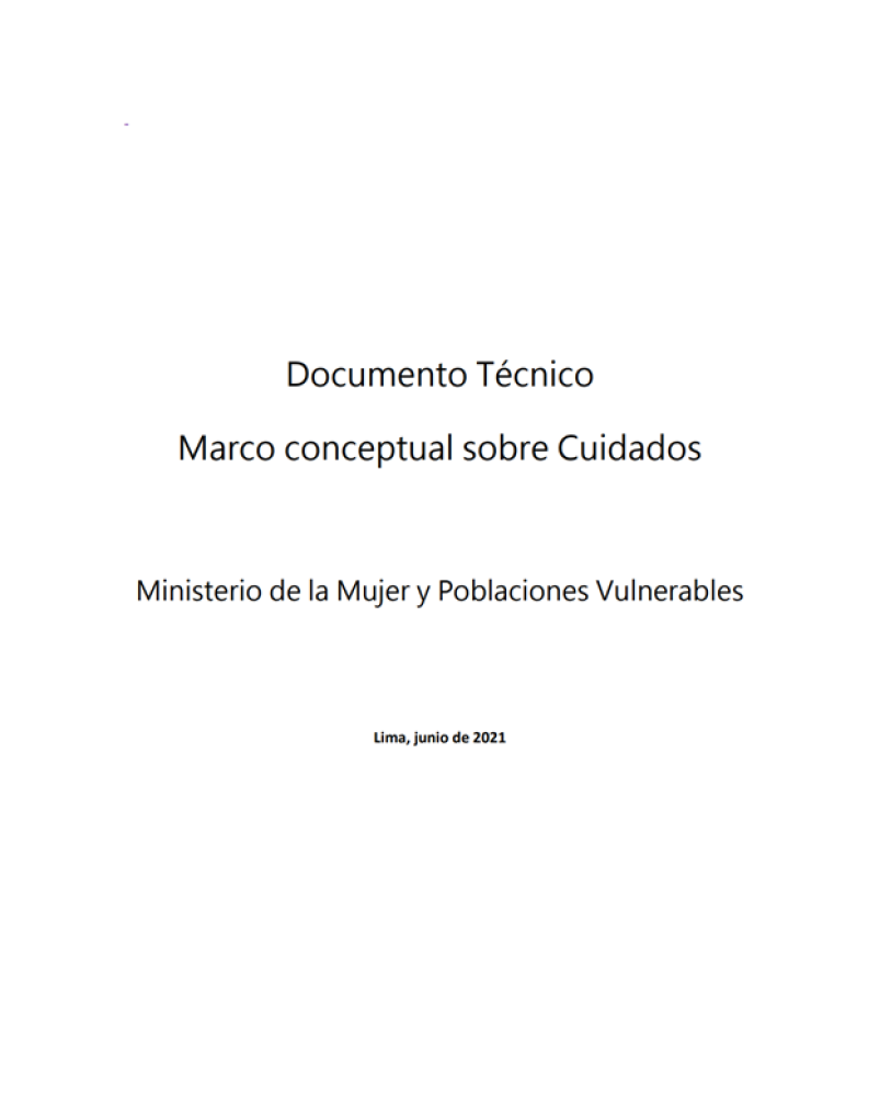 Documento Técnico: Marco conceptual sobre Cuidados