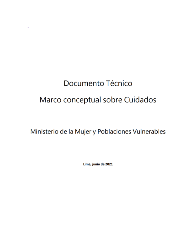 (ES) Documento Técnico: Marco conceptual sobre Cuidados