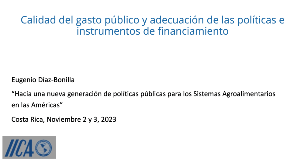 Quality of public expenditure and adequacy of policies and financing instruments.