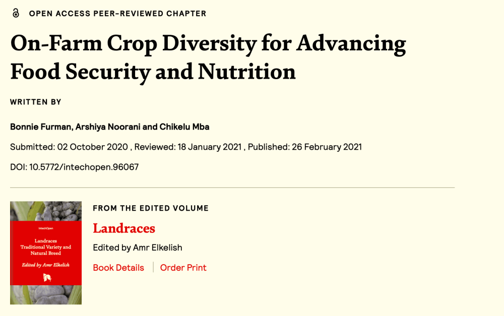 Diversidad de cultivos en las explotaciones agrícolas para avanzar en la seguridad alimentaria y la nutrición