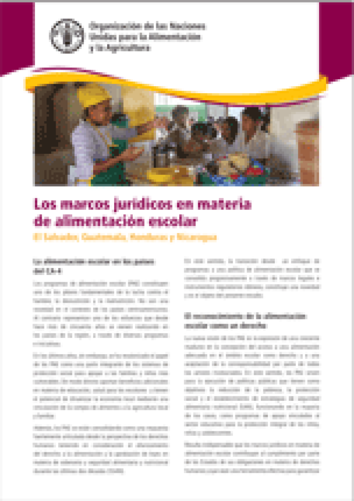 Legal frameworks on school feeding: El Salvador, Guatemala, Honduras and Nicaragua