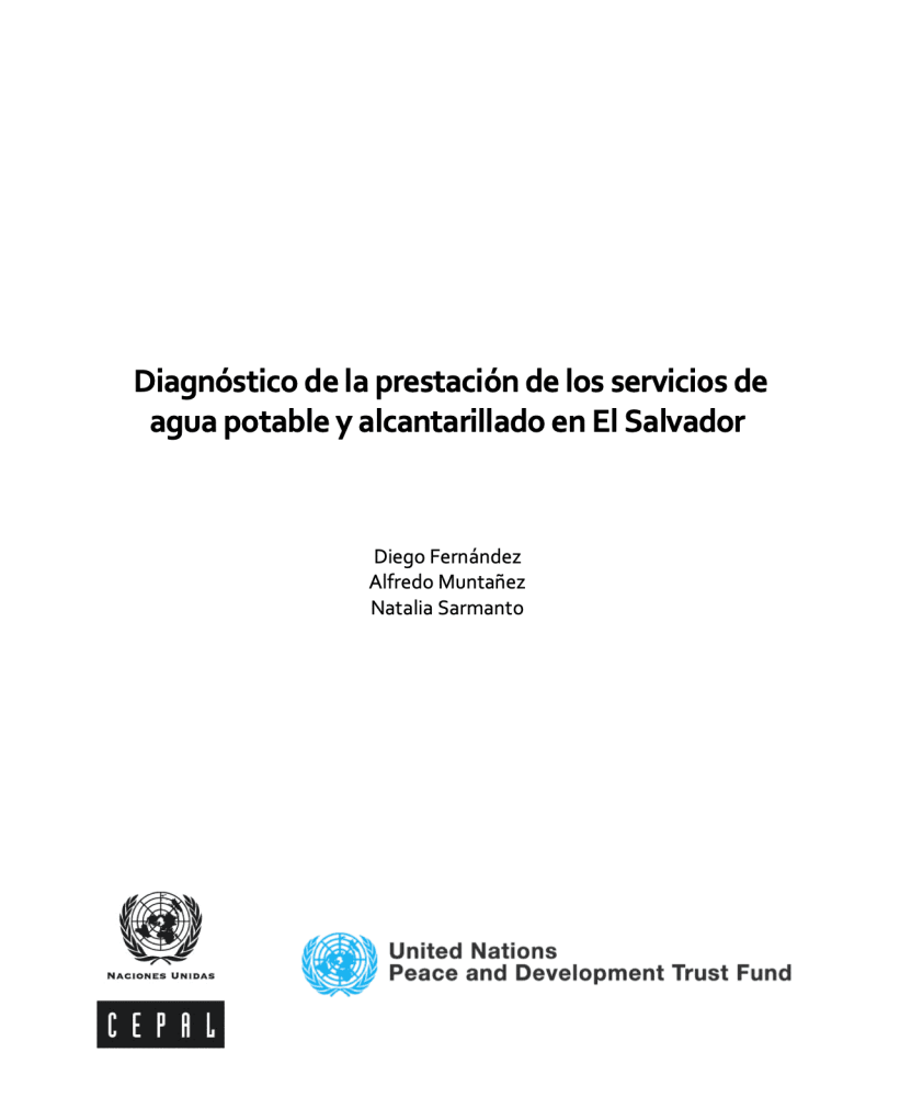 Diagnóstico de la prestación de los servicios de agua potable y alcantarillado en El Salvador