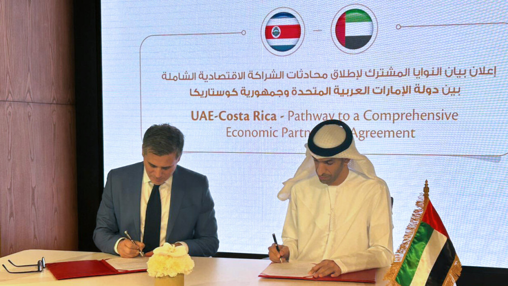 Costa Rica and the United Arab Emirates sign a comprehensive economic partnership agreement on trade and investment
