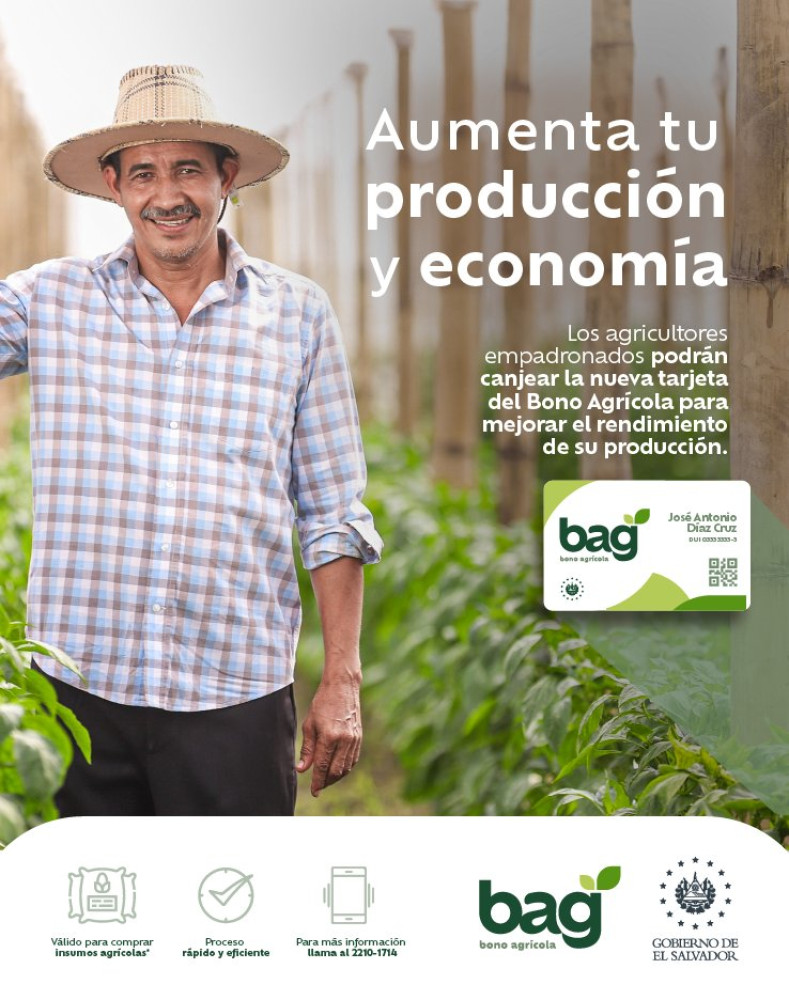 El Salvador anuncia bono agrícola para la diversificación agrícola
