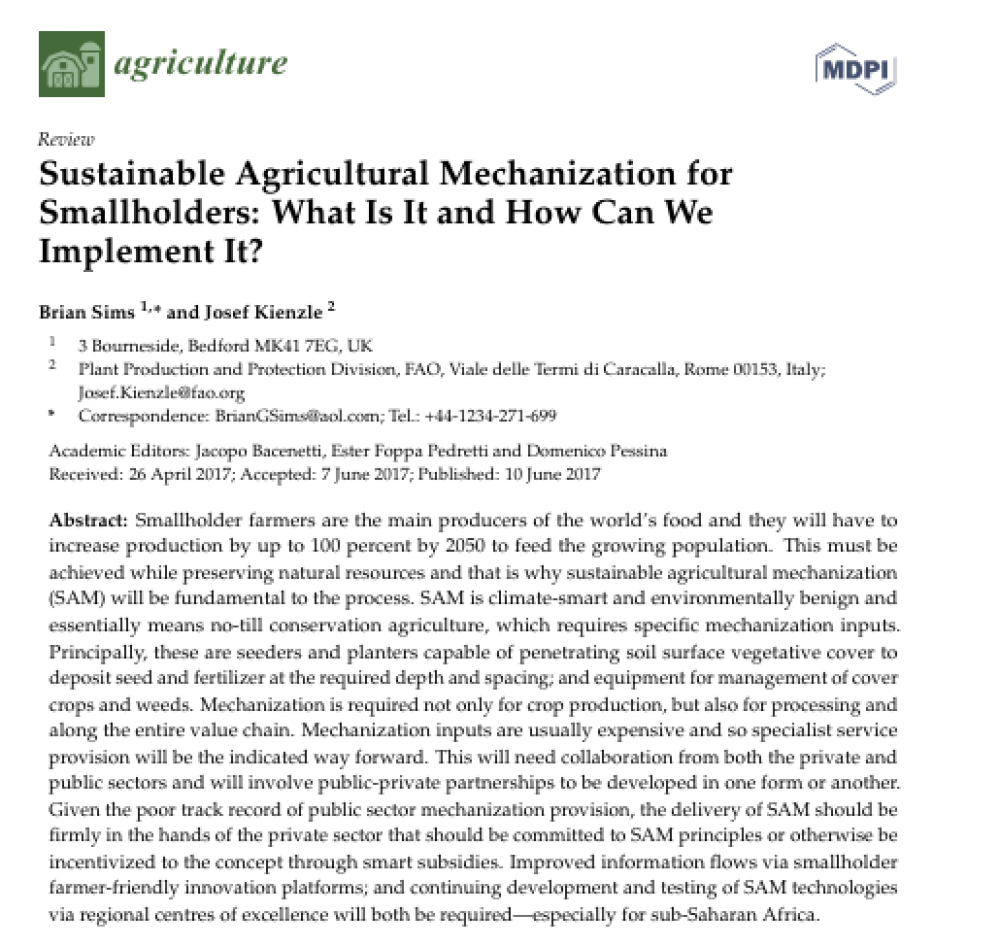 Sustainable agricultural mechanization for small farmers: What is it and how can we implement it?