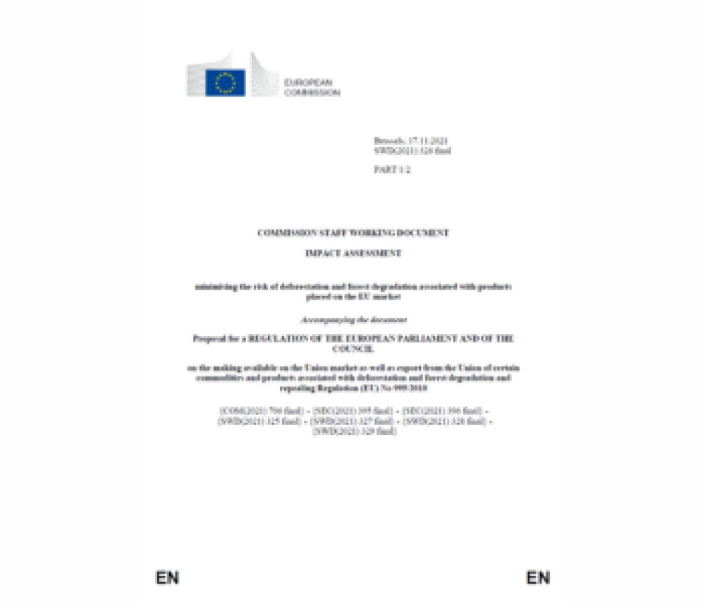 Documento de trabajo de los servicios de la Comisión sobre la evaluación de impacto de deforestación y degradación forestal