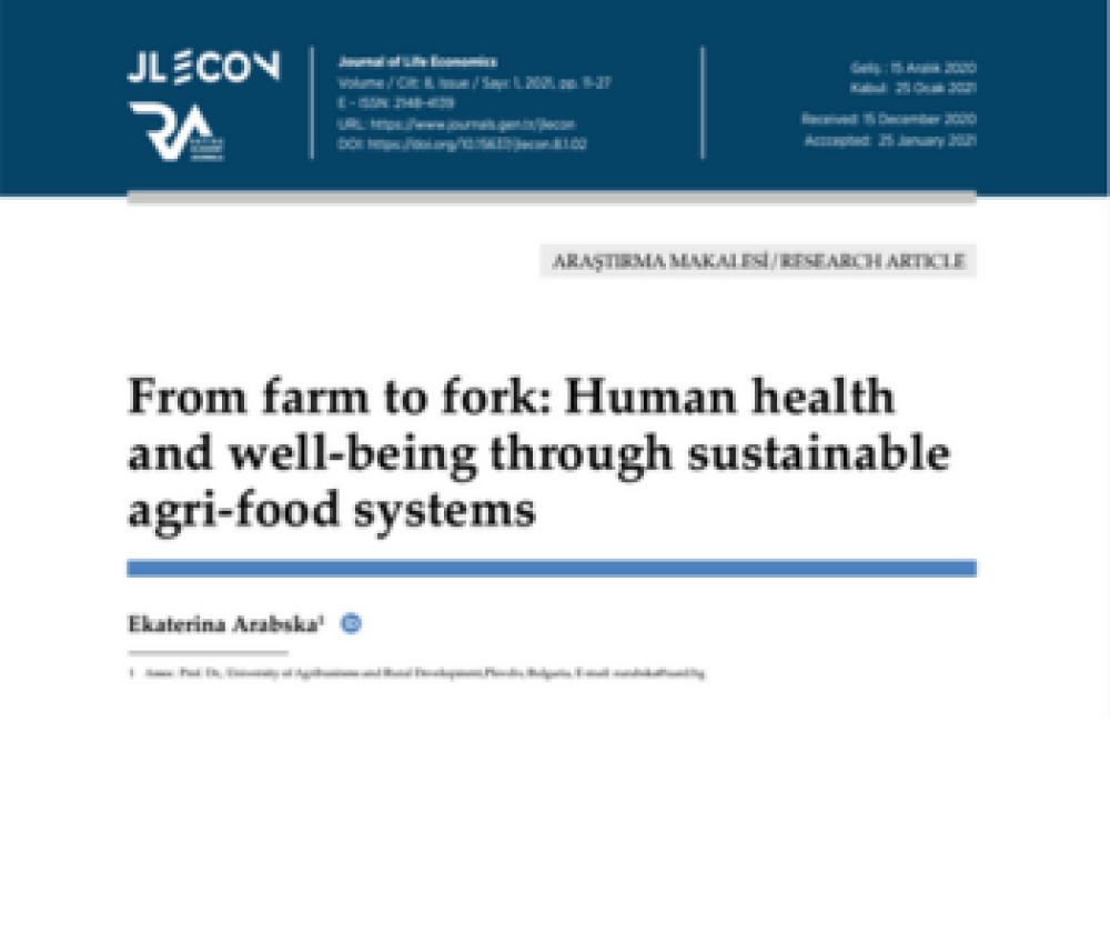 From Farm to Fork: Human Health and well-being through sustainable agri-food systems