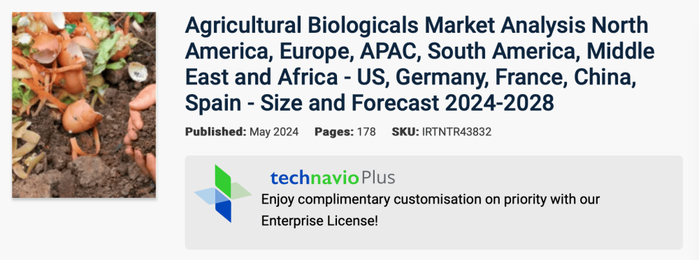 Análisis del mercado de productos biológicos agrícolas Norteamérica, Europa, APAC, Sudamérica, Oriente Medio y África - EE.UU., Alemania, Francia, China, España - Tamaño y previsión 2024-2028