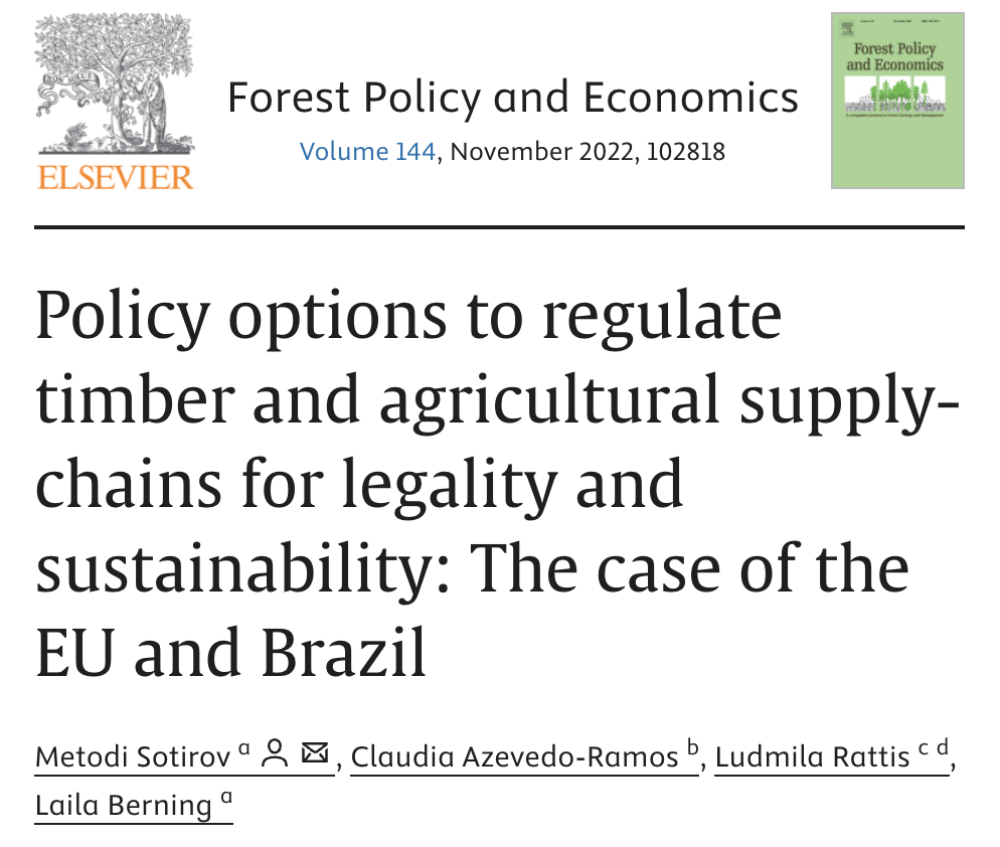 Policy options to regulate timber and agricultural supply-chains for legality and sustainability: The case of the EU and Brazil