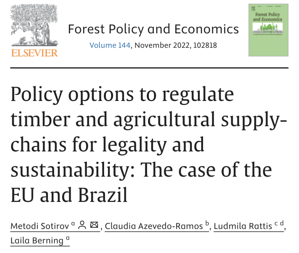 Opciones de políticas para regular las cadenas de suministro de madera y agricultura en términos de legalidad y sostenibilidad: El caso de la UE y Brasil