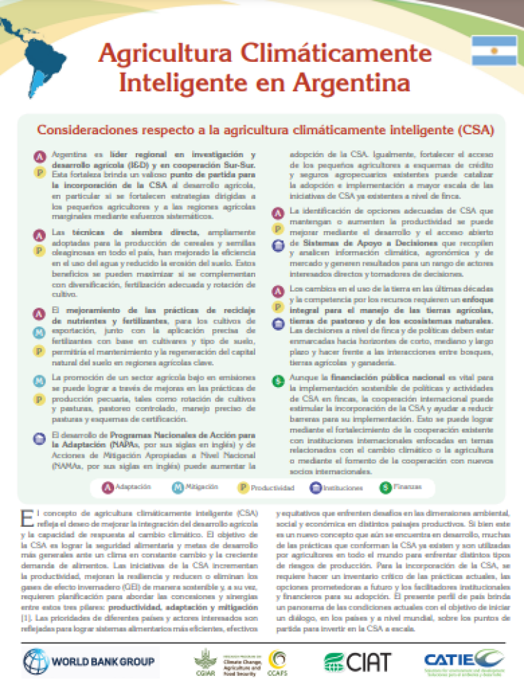 Perfil Agricultura Climáticamente Inteligente en Argentina