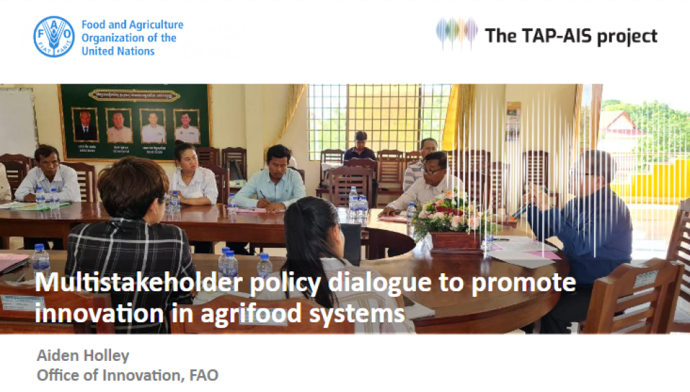 Multi-stakeholder policy dialogue to promote innovation in agri-food systems