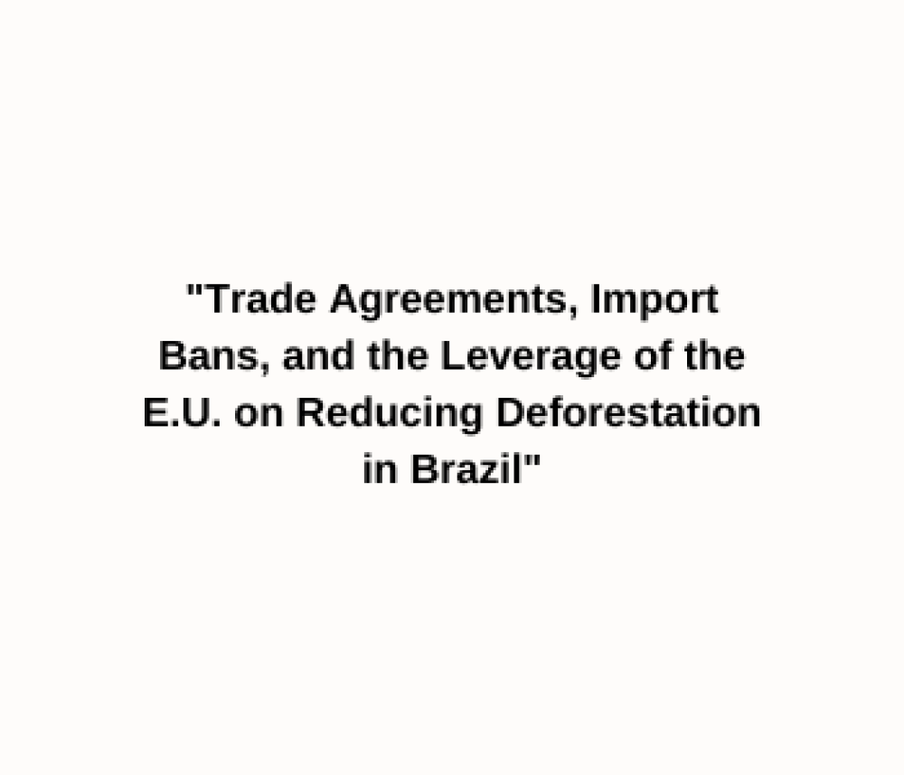 Trade Agreements, Import Bans, and the Leverage of the E.U. on Reducing Deforestation in Brazil