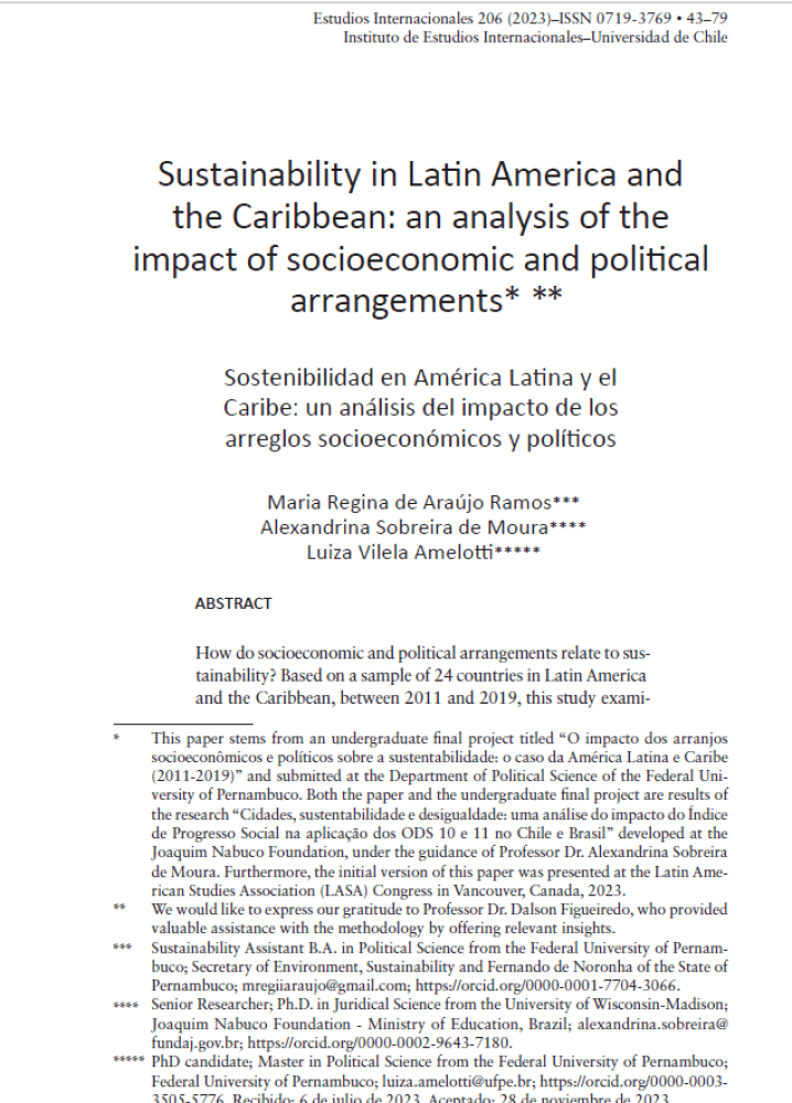 Sustainability in Latin America and the Caribbean: an analysis of the impact of socioeconomic and political arrangements