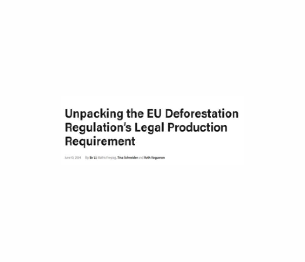 Unpacking the EU Deforestation Regulation’s Legal Production Requirement
