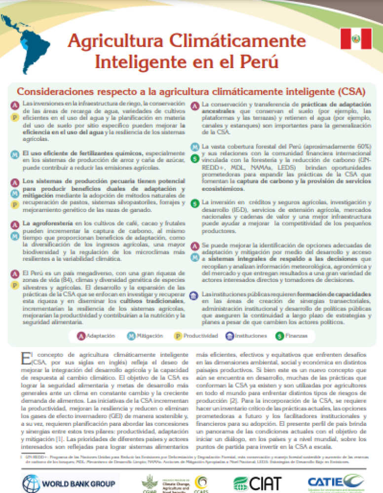 Profile Climate-Smart Agriculture in Peru